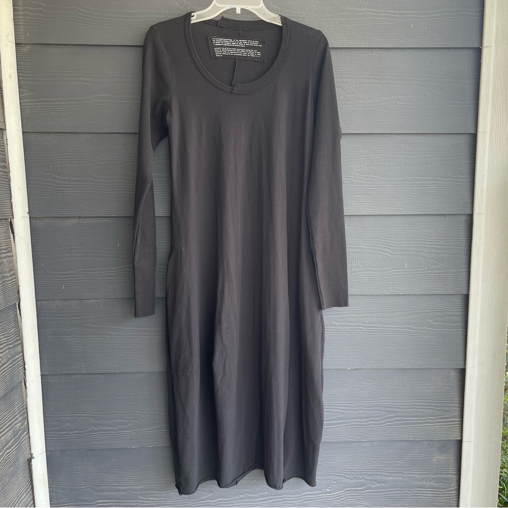 Rundholz cozy black knit maxi dress M lagenlook -1Q